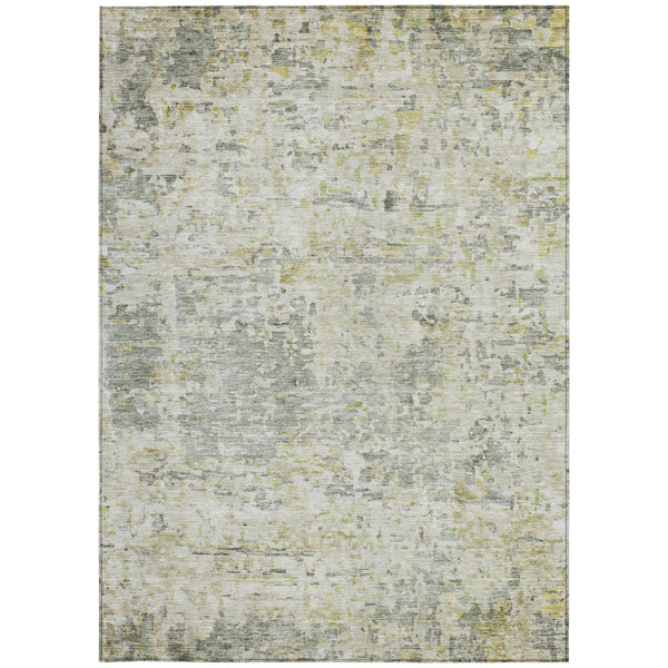 Homeroots 3' Blue Gray And Green Abstract Washable Area Rug For Indoor And Outdoor Spaces, Durable Design 3' X 5' Polyester 604547