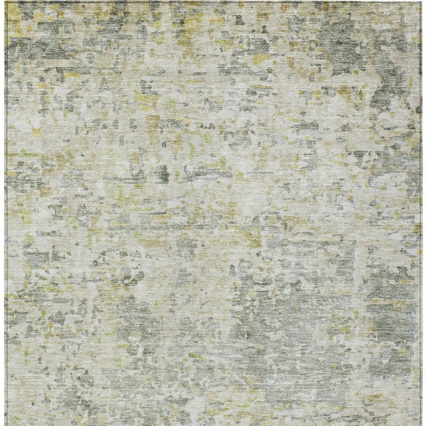 Homeroots 3' Blue Gray And Green Abstract Washable Area Rug For Indoor And Outdoor Spaces, Durable Design 5' X 8' Polyester 604548