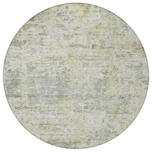 Homeroots 3' Blue Gray And Green Abstract Washable Area Rug For Indoor And Outdoor Spaces, Durable Design 8' Round Polyester 604549