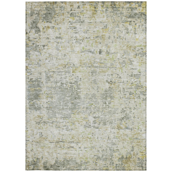 Homeroots 3' Blue Gray And Green Abstract Washable Area Rug For Indoor And Outdoor Spaces, Durable Design 9' X 12' Polyester 604551