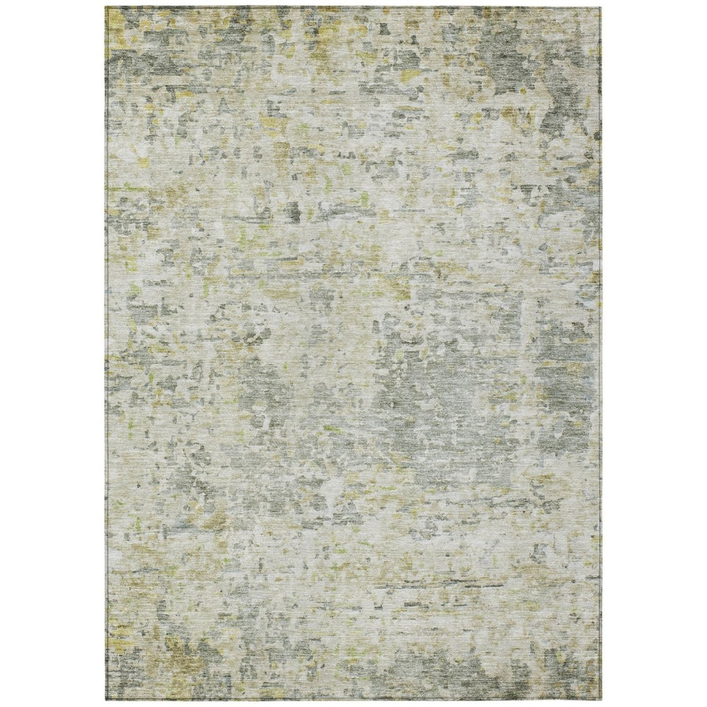 HomeRoots 9' X 12' Abstract Sage Charcoal Ivory Area Rug - Stylish, Washable, Indoor/Outdoor, Durable & Versatile 604551