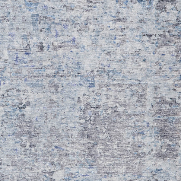 Homeroots 3' Blue Gray And Green Abstract Washable Area Rug For Indoor And Outdoor Spaces, Durable Design 5' X 8' Polyester 604554