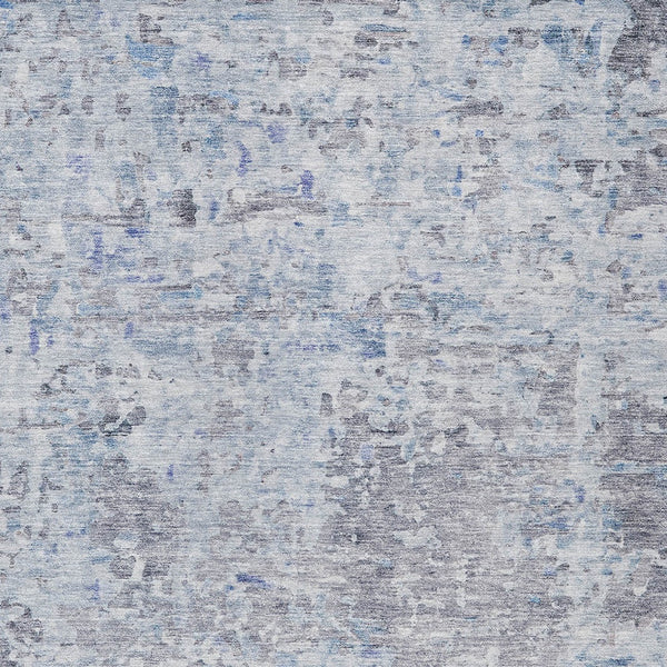 Homeroots 3' Blue Gray And Green Abstract Washable Area Rug For Indoor And Outdoor Spaces, Durable Design 8' X 10' Polyester 604556