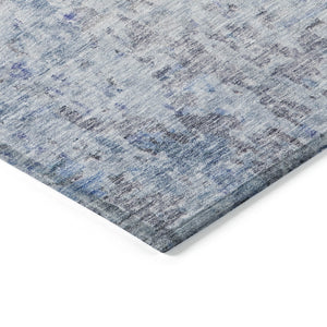 Homeroots 3' Blue Gray And Green Abstract Washable Area Rug For Indoor And Outdoor Spaces, Durable Design 10' X 14' Polyester 604558