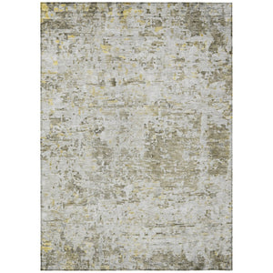 HomeRoots 5' Abstract Area Rug in Taupe, Light Yellow & Ivory – Washable, Durable for Indoor & Outdoor Use 8' X 10' 604562