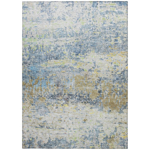 HomeRoots 9' Blue Green Ivory Abstract Washable Area Rug - Durable, Stylish for Indoor & Outdoor Spaces! 604575