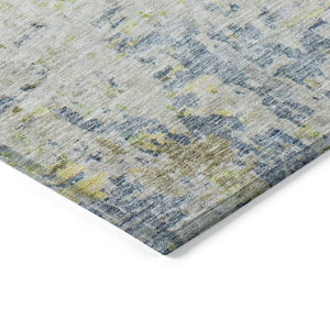 HomeRoots 9' Blue Green Ivory Abstract Washable Area Rug - Durable, Stylish for Indoor & Outdoor Spaces! 604575