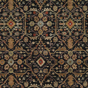 Homeroots 3' Black Brown Red Floral Washable Area Rug For Indoor Outdoor Spaces – Durable & Stylish Design 8' X 10' Polyester 604580