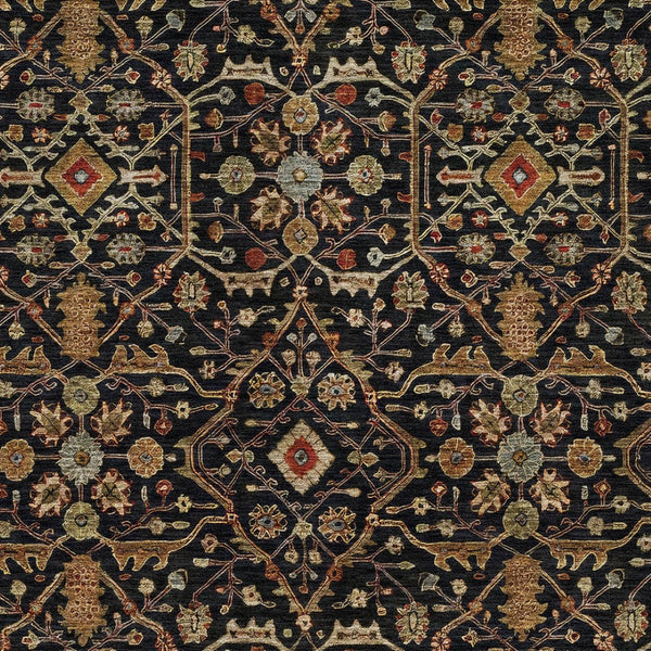 Homeroots 3' Black Brown Red Floral Washable Area Rug For Indoor Outdoor Spaces – Durable & Stylish Design 8' X 10' Polyester 604580