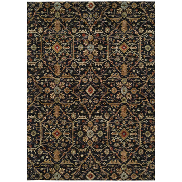 Homeroots 3' Black Brown Red Floral Washable Area Rug For Indoor Outdoor Spaces – Durable & Stylish Design 10' X 14' Polyester 604582