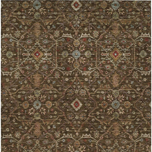 Homeroots 3' Black Brown Red Floral Washable Area Rug For Indoor Outdoor Spaces – Durable & Stylish Design 3' X 5' Polyester 604583