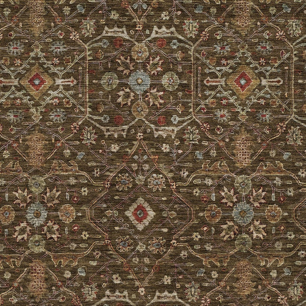 Homeroots 3' Black Brown Red Floral Washable Area Rug For Indoor Outdoor Spaces – Durable & Stylish Design 3' X 5' Polyester 604583