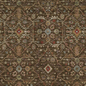 Homeroots 3' Black Brown Red Floral Washable Area Rug For Indoor Outdoor Spaces – Durable & Stylish Design 8' X 10' Polyester 604586