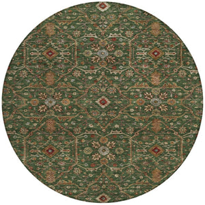 Homeroots 3' Black Brown Red Floral Washable Area Rug For Indoor Outdoor Spaces – Durable & Stylish Design 8' Round Polyester 604591
