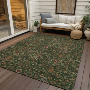 Homeroots 3' Black Brown Red Floral Washable Area Rug For Indoor Outdoor Spaces – Durable & Stylish Design 9' X 12' Polyester 604593