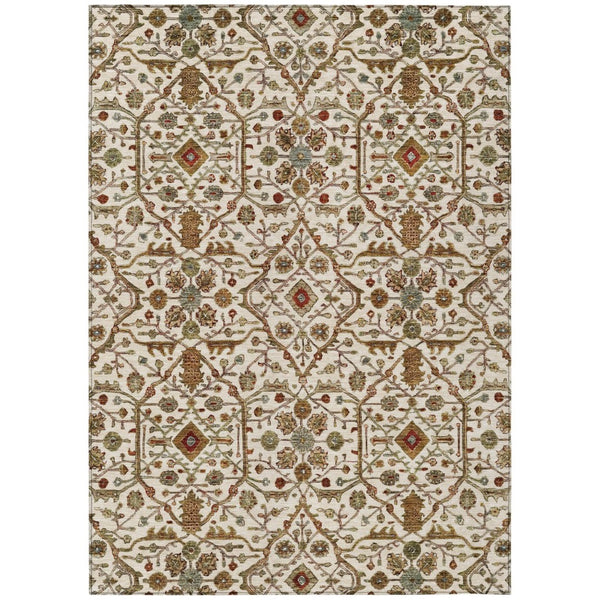 HomeRoots 5' Timeless Floral Indoor/Outdoor Area Rug - Durable, Washable, Stain-Resistant for High-Traffic Areas 8' X 10' 604598