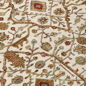 Homeroots 3' Black Brown Red Floral Washable Area Rug For Indoor Outdoor Spaces – Durable & Stylish Design 9' X 12' Polyester 604599