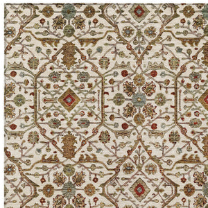 Homeroots 3' Black Brown Red Floral Washable Area Rug For Indoor Outdoor Spaces – Durable & Stylish Design 10' X 14' Polyester 604600