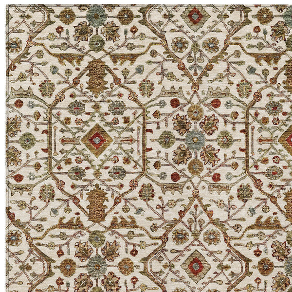 Homeroots 3' Black Brown Red Floral Washable Area Rug For Indoor Outdoor Spaces – Durable & Stylish Design 10' X 14' Polyester 604600