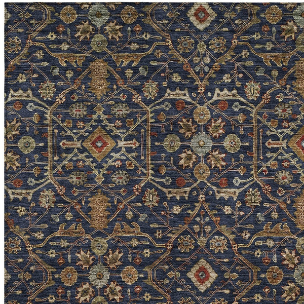 Homeroots 3' Black Brown Red Floral Washable Area Rug For Indoor Outdoor Spaces – Durable & Stylish Design 8' X 10' Polyester 604604