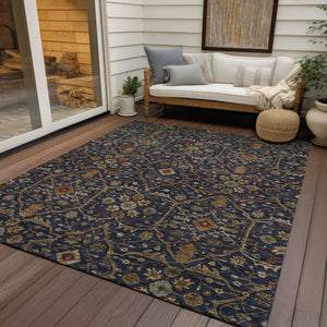 Homeroots 3' Black Brown Red Floral Washable Area Rug For Indoor Outdoor Spaces – Durable & Stylish Design 9' X 12' Polyester 604605
