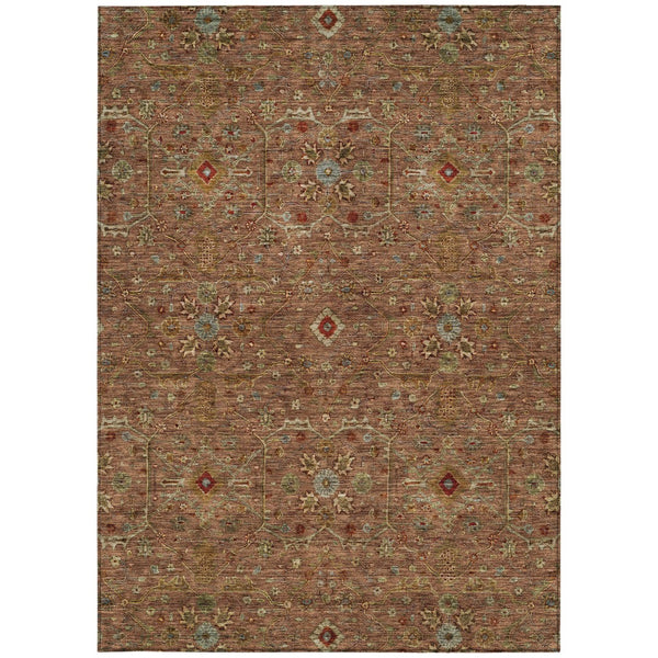 Homeroots 3' Black Brown Red Floral Washable Area Rug For Indoor Outdoor Spaces – Durable & Stylish Design 3' X 5' Polyester 604607
