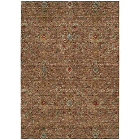 Homeroots 3' Black Brown Red Floral Washable Area Rug For Indoor Outdoor Spaces – Durable & Stylish Design 5' X 8' Polyester 604608