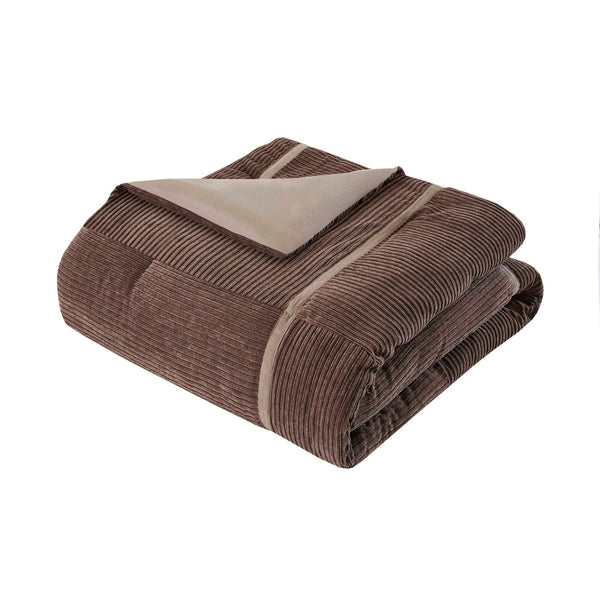 English Elm 7 Piece Micro Corduroy Comforter Set - Cozy Lodge-Inspired Design For California King Beds, Brown B035P266666