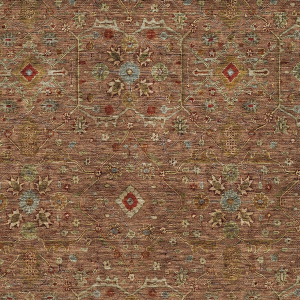 Homeroots 3' Black Brown Red Floral Washable Area Rug For Indoor Outdoor Spaces – Durable & Stylish Design 9' X 12' Polyester 604611