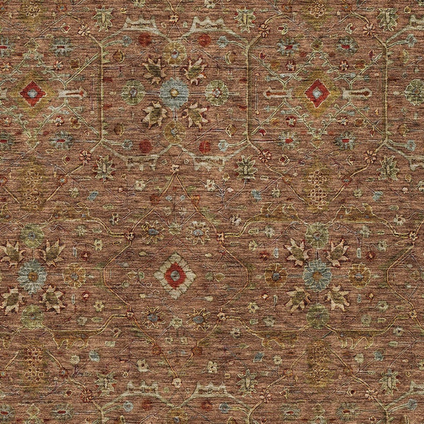 Homeroots 3' Black Brown Red Floral Washable Area Rug For Indoor Outdoor Spaces – Durable & Stylish Design 10' X 14' Polyester 604612