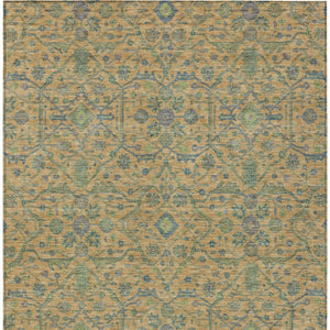 HomeRoots 5' Vibrant Floral Area Rug in Orange, Blue, and Green – Durable, Washable for Indoor & Outdoor Use 5' X 8' 604626