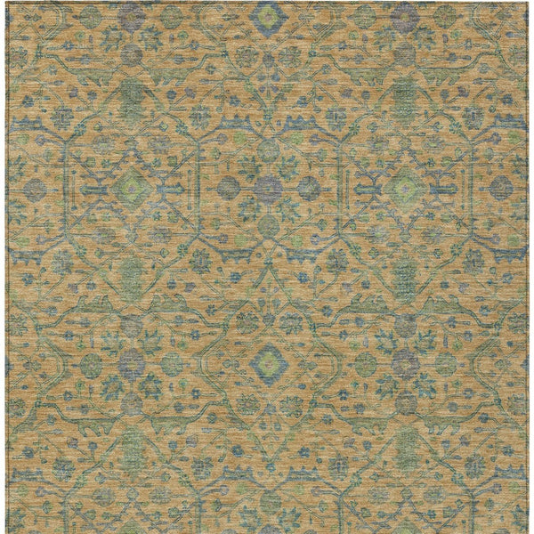 HomeRoots 5' Vibrant Floral Area Rug in Orange, Blue, and Green – Durable, Washable for Indoor & Outdoor Use 5' X 8' 604626