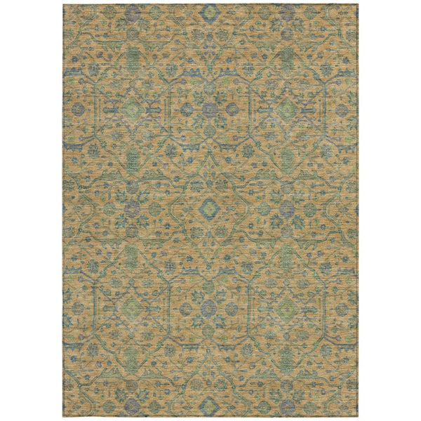 HomeRoots 5' Vibrant Floral Area Rug in Orange, Blue, and Green – Durable, Washable for Indoor & Outdoor Use 10' X 14' 604630