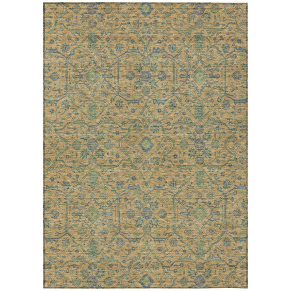 HomeRoots 5' Vibrant Floral Area Rug in Orange, Blue, and Green – Durable, Washable for Indoor & Outdoor Use 10' X 14' 604630