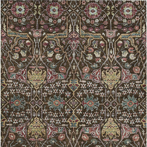 HomeRoots 5' Elegant Floral Indoor Outdoor Area Rug in Chocolate, Red, and Gold - Durable, Washable Design 8' X 10' 604644
