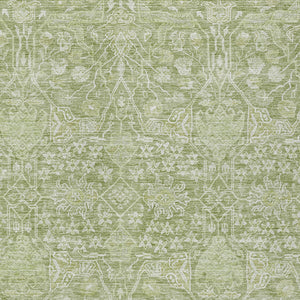 Homeroots 3' Artichoke Green And Ivory Floral Area Rug – Stylish, Washable, Indoor/Outdoor Design For Any Space 5' X 8' Polyester 604654