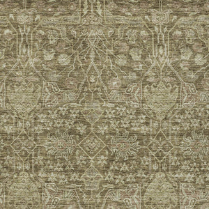 Homeroots 3' Artichoke Green And Ivory Floral Area Rug – Stylish, Washable, Indoor/Outdoor Design For Any Space 3' X 5' Polyester 604659