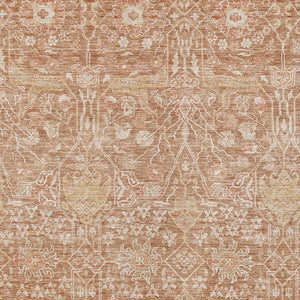 Homeroots 3' Artichoke Green And Ivory Floral Area Rug – Stylish, Washable, Indoor/Outdoor Design For Any Space 5' X 8' Polyester 604666