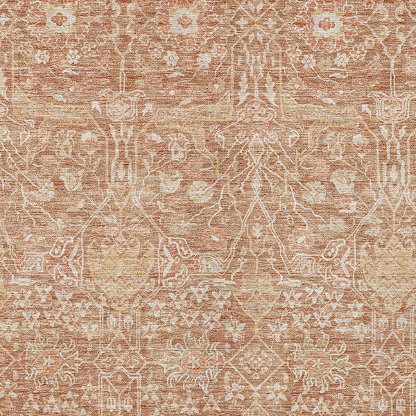 Homeroots 3' Artichoke Green And Ivory Floral Area Rug – Stylish, Washable, Indoor/Outdoor Design For Any Space 5' X 8' Polyester 604666