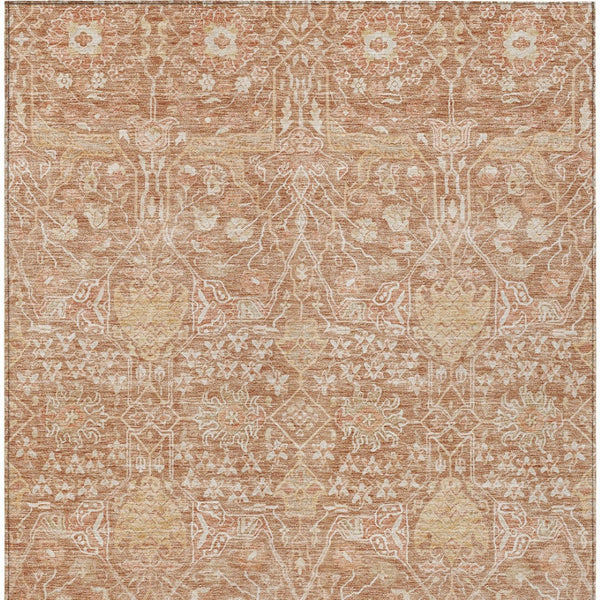 Homeroots 3' Artichoke Green And Ivory Floral Area Rug – Stylish, Washable, Indoor/Outdoor Design For Any Space 8' X 10' Polyester 604668