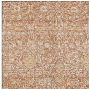 Homeroots 3' Artichoke Green And Ivory Floral Area Rug – Stylish, Washable, Indoor/Outdoor Design For Any Space 8' X 10' Polyester 604668