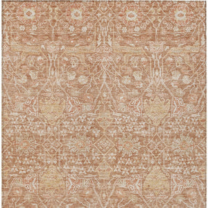 Homeroots 3' Artichoke Green And Ivory Floral Area Rug – Stylish, Washable, Indoor/Outdoor Design For Any Space 9' X 12' Polyester 604669