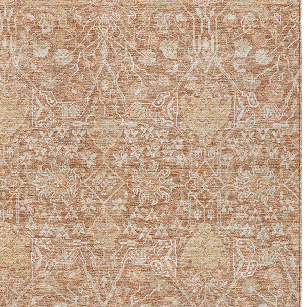 Homeroots 3' Artichoke Green And Ivory Floral Area Rug – Stylish, Washable, Indoor/Outdoor Design For Any Space 9' X 12' Polyester 604669