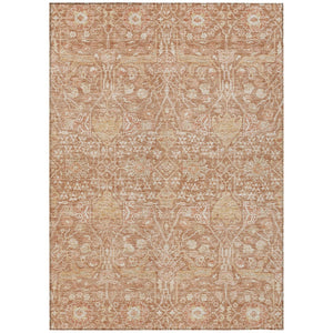 HomeRoots 5' Coral and Ivory Floral Area Rug – Durable, Washable, Perfect for Indoor and Outdoor Spaces! 10' X 14' 604670