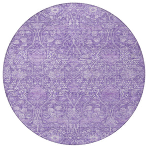 Homeroots 3' Artichoke Green And Ivory Floral Area Rug – Stylish, Washable, Indoor/Outdoor Design For Any Space 8' Round Polyester 604679