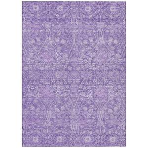 HomeRoots 9' X 12' Elegant Plum & Lavender Floral Washable Area Rug for Indoor & Outdoor High Traffic Use 604681