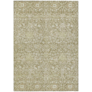 HomeRoots 9' X 12' Indoor Outdoor Floral Area Rug - Durable, Washable Taupe & Beige Design for Any Space 604687