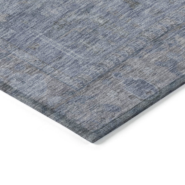 HomeRoots 5' Denim Blue and Gray Oriental Area Rug - Stylish, Durable, and Washable for Indoor/Outdoor Use 8' X 10' 604716