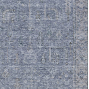 HomeRoots 5' Denim Blue and Gray Oriental Area Rug - Stylish, Durable, and Washable for Indoor/Outdoor Use 8' X 10' 604716