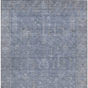 HomeRoots 9' Denim Blue and Gray Oriental Washable Area Rug - Stylish, Durable, Indoor/Outdoor Comfort Solution 604717